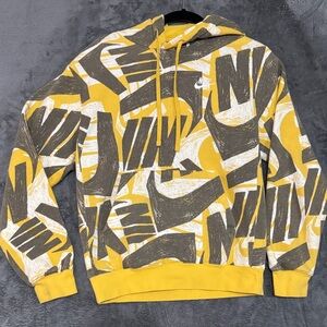 Nike Men's Sportswear Allover Print Futura Club Hoodie Size XS. Streetwear